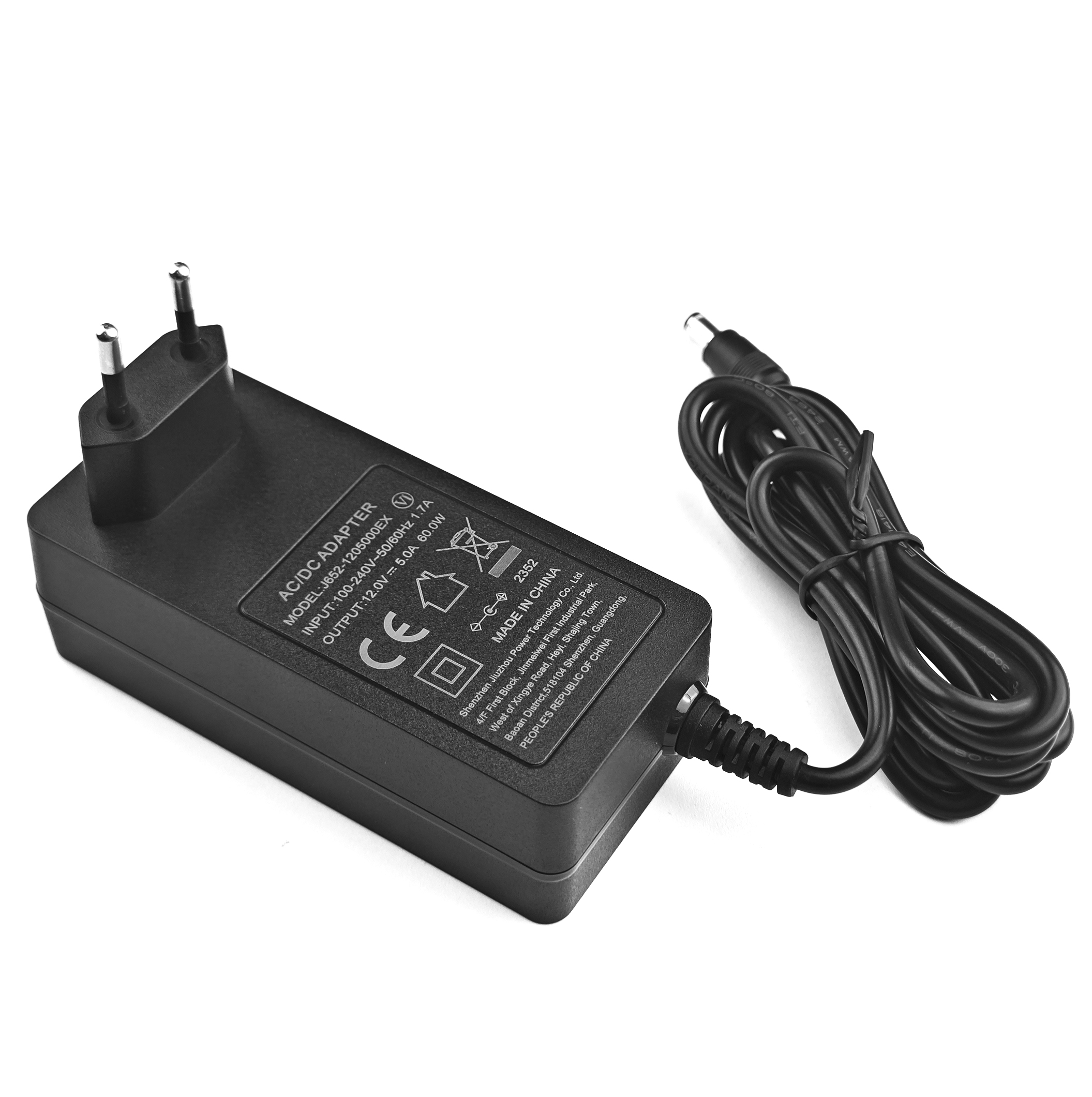 EU Standard 12V5A/24V3A/15V4A/19V3.42A/24V2.5A/12V6A/72W Power Adapter Series (Plug-in & Desktop Models)