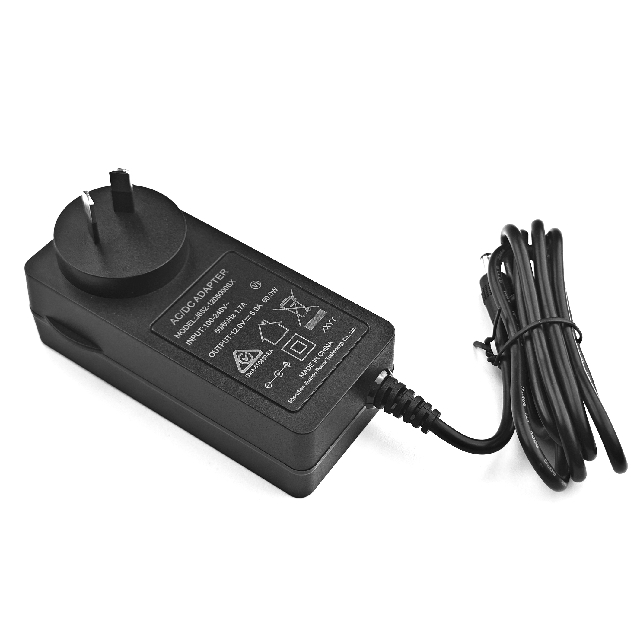 Australian Standard 12V5A/24V3A/15V4A/19V3.42A/24V2.5A/12V6A/72W Power Adapter Series (Plug-in & Desktop Models)