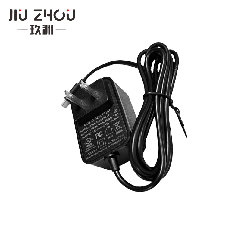 US Standard 12V2A/12V2.5A/24V1A/24W Universal Power Adapter (Desktop/Folding Plug/Convertible Plug, Compatible with EU/JP/KR Plugs)